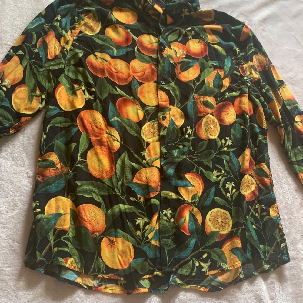 Orange and Black Button Up GUC XXL 🍊